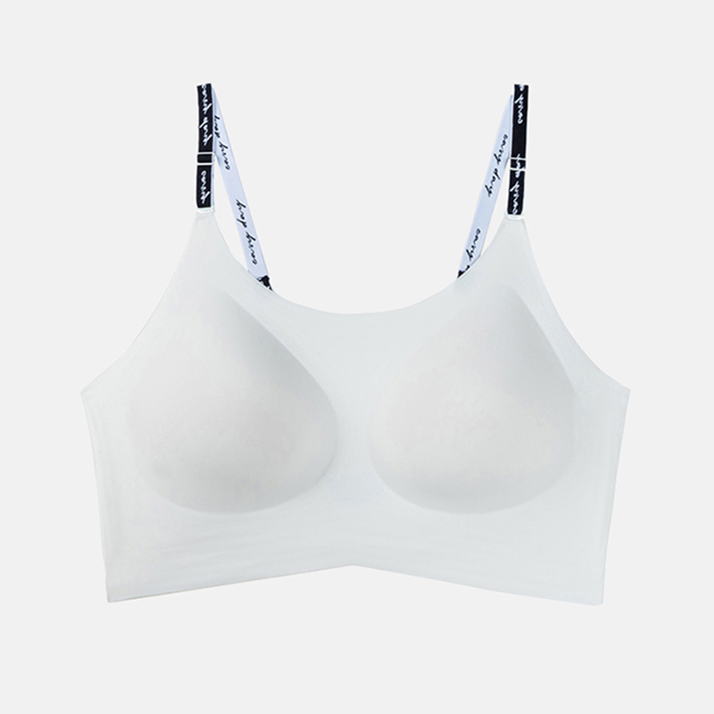 Letter Shoulder Strap Seamless Bra